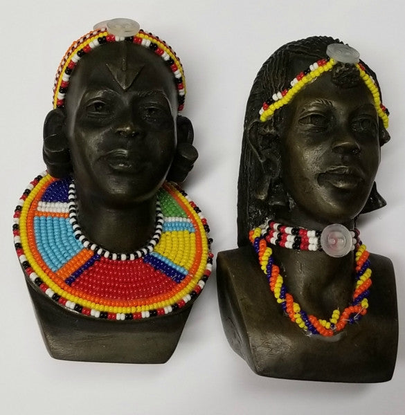 Masai Heads Small Set Of 2