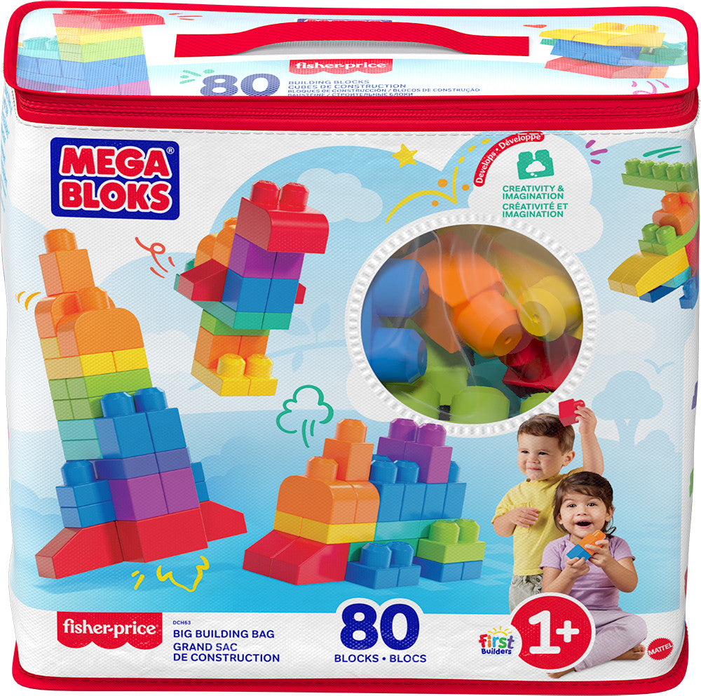Mega Bloks - Big Building Bag of Blocks (80 pieces - Blue)