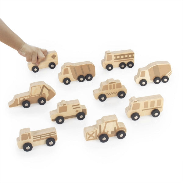 Mini Wooden Trucks Set of 10