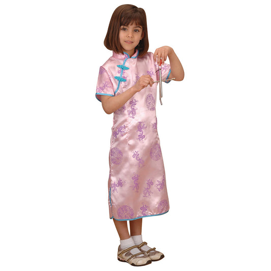 Pink Satin Celebration Robe - East Asia - Girl
