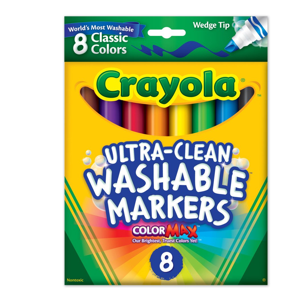 Ultra-Clean Washable Wedge Tip Markers - Pack of 8
