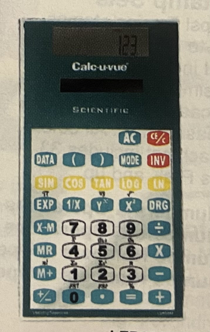 Overhead Scientific Calculator Calc-U-Vue
