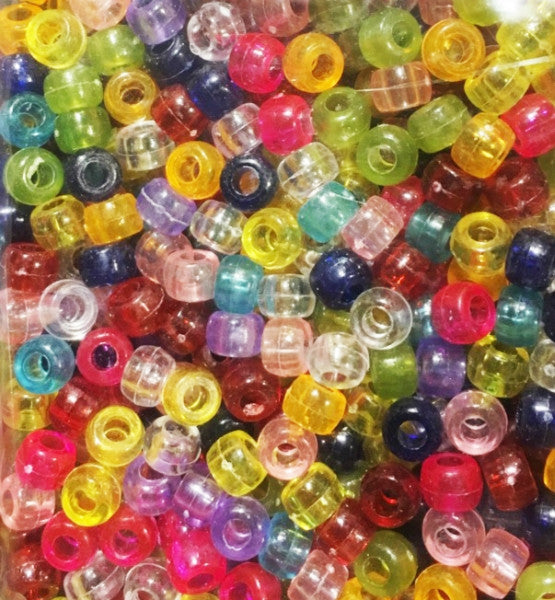 Pony Beads Assorted transparent colours