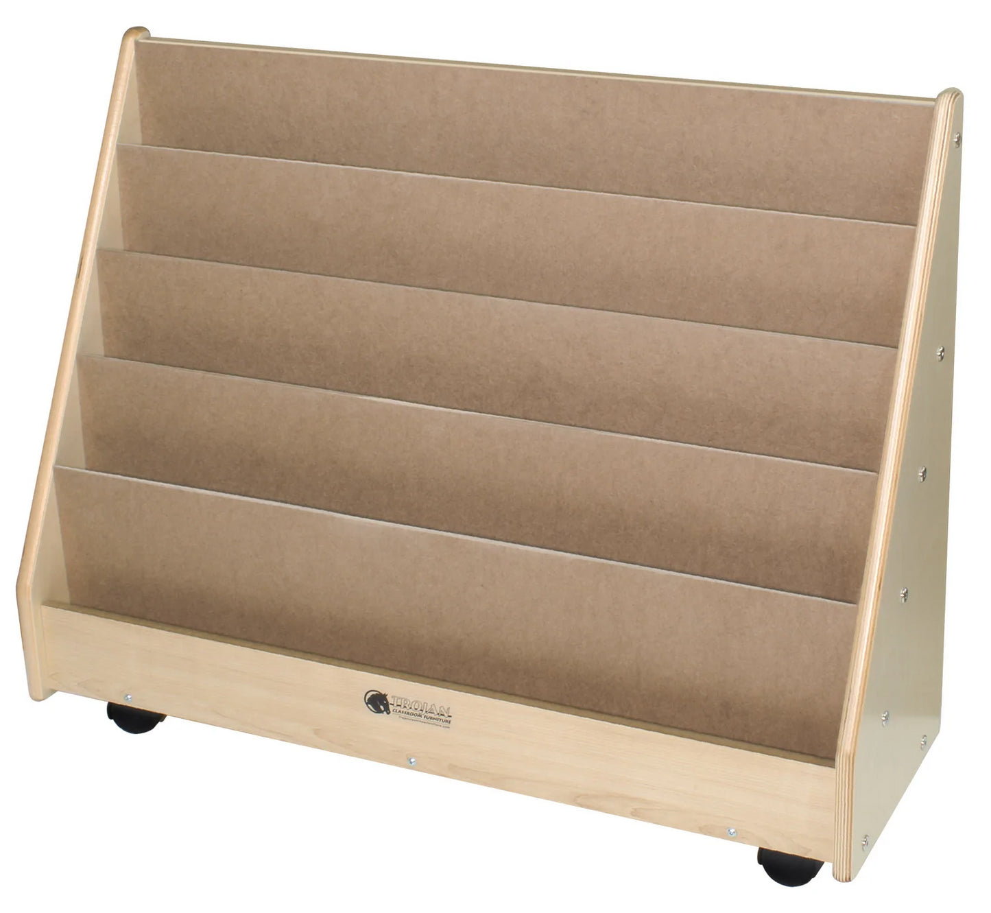 Preschool Book Rack Unit with 5 Shelves & Casters