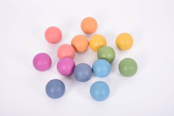 Rainbow Wooden Balls 14 Pieces