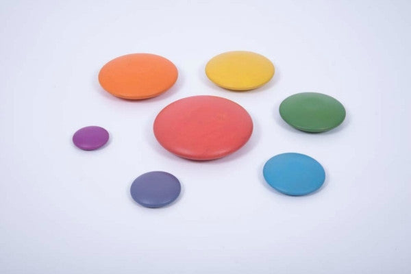 Rainbow Wooden Buttons - 7PC