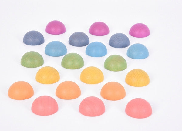 Rainbow Wooden Semispheres 21Pc