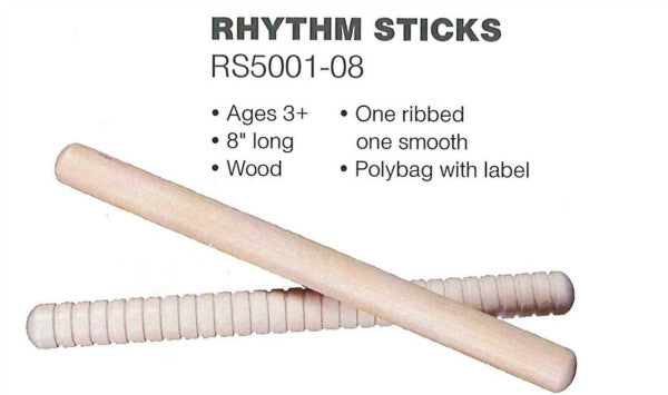 Rhythm sticks pair 8" natural