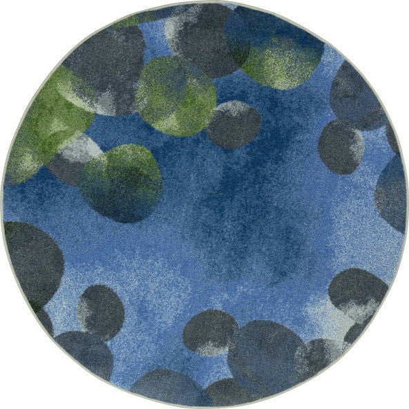 Riverstone 5'4" Round Blue Carpet