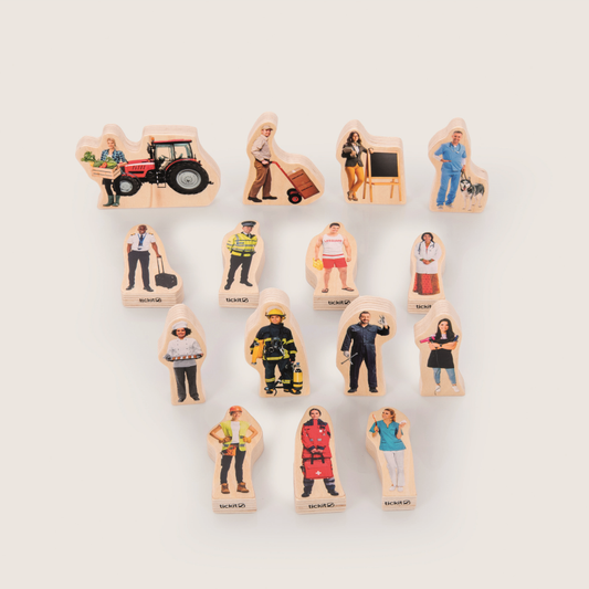 Wooden People Who Help Us Blocks