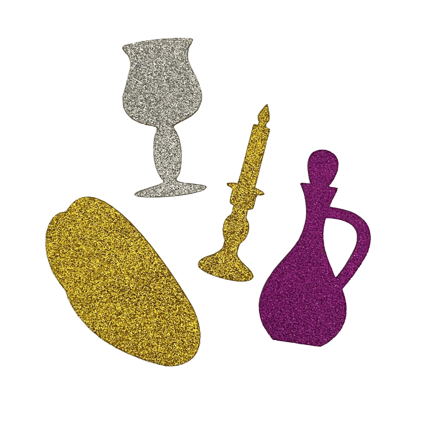 Formes autocollantes en mousse pailletée - Chabbat (30 pces)