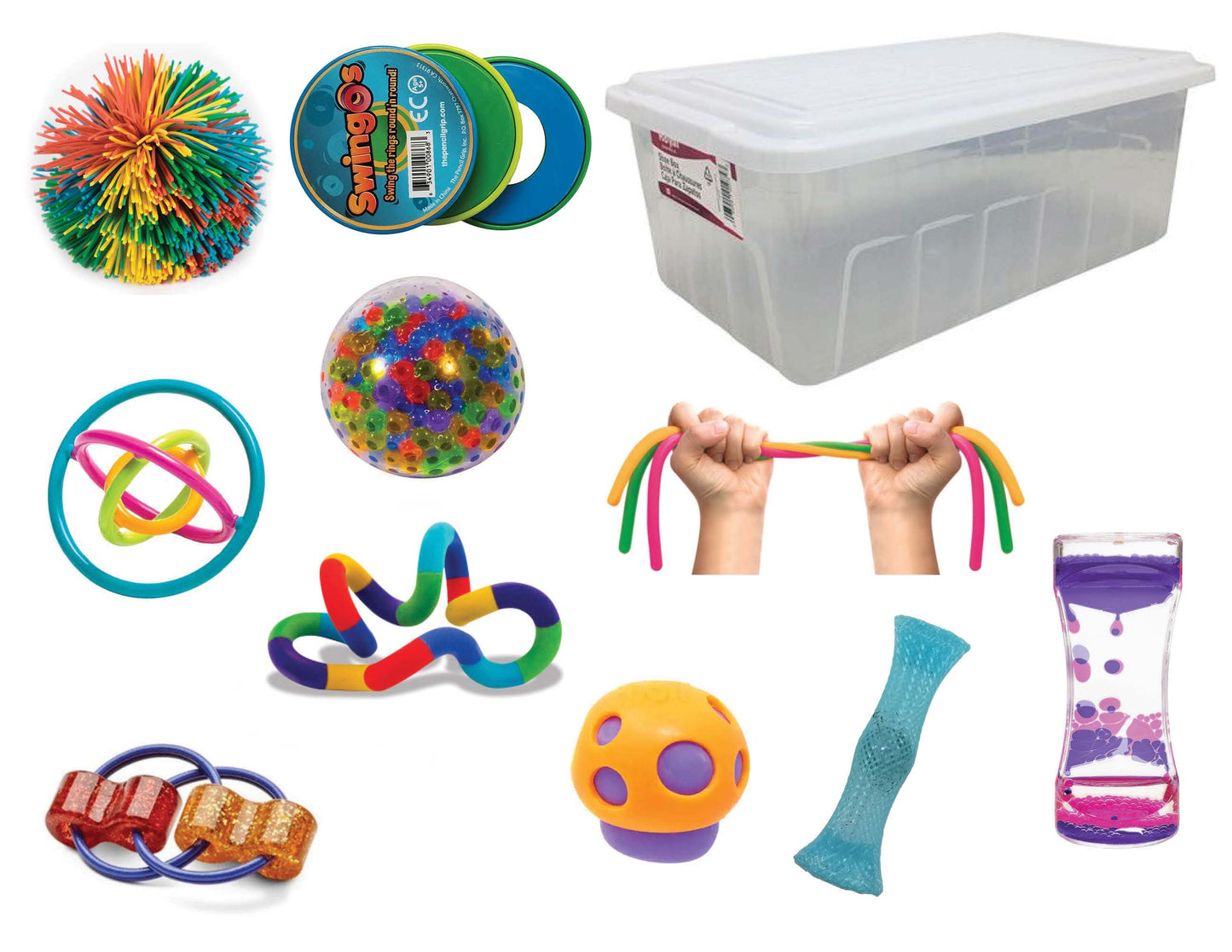 Set of 10 Fidget Toys with Container and Lid