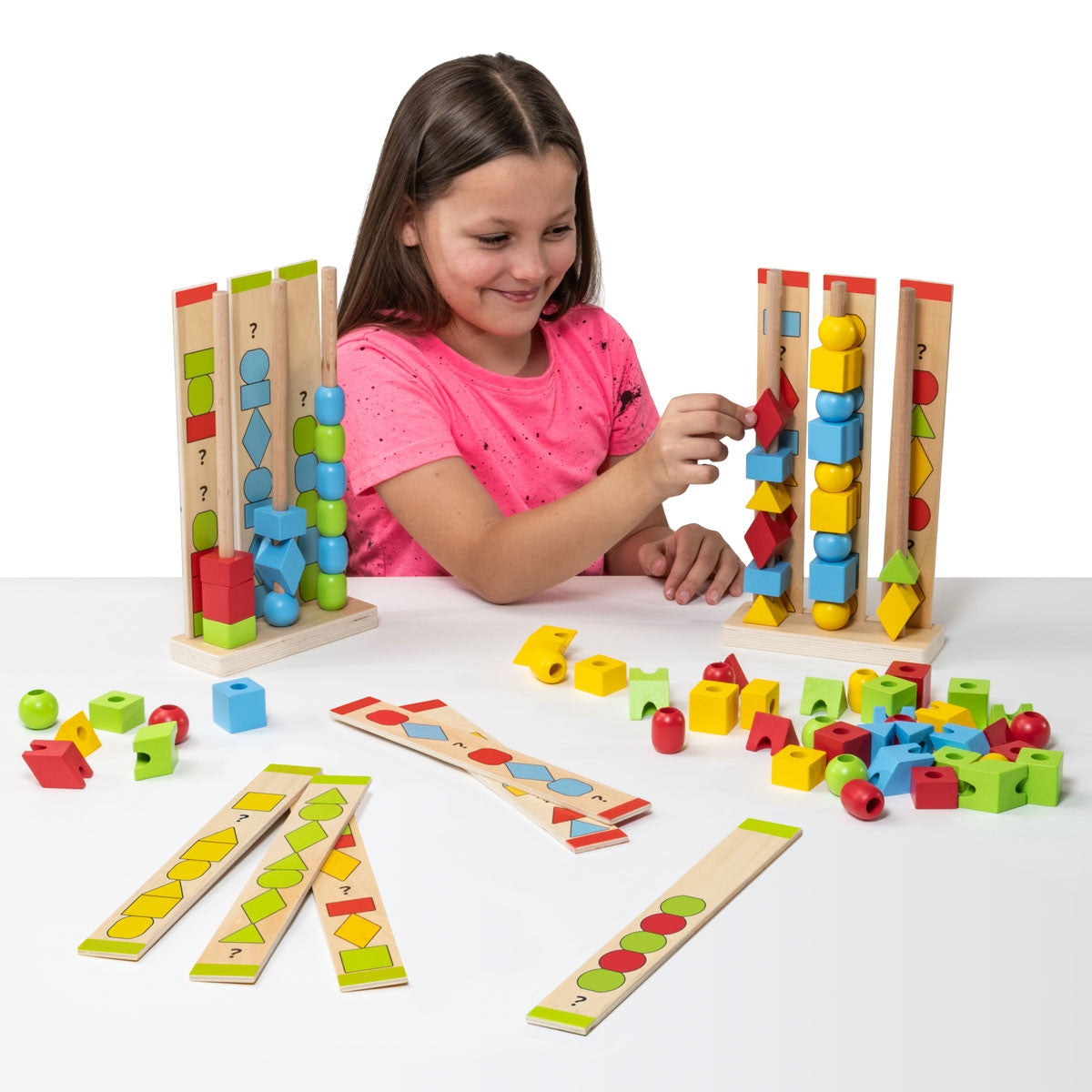 Shape & Colour Sequencing Towers 72Pcs