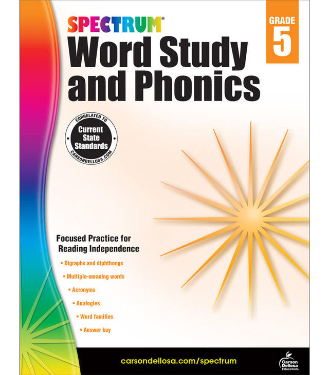 Spectrum Phonics Workbook Grade 5