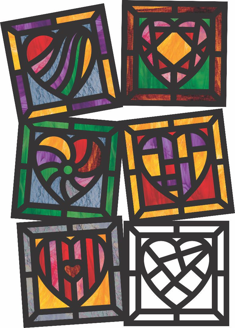Stained Glass Heart Frames (24 pcs)