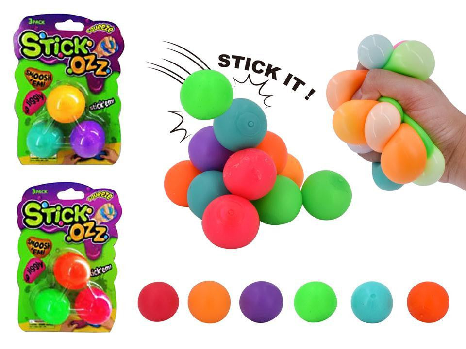 Stick-Ozz Sticky Squeeze Balls- 1.5" (3pcs)