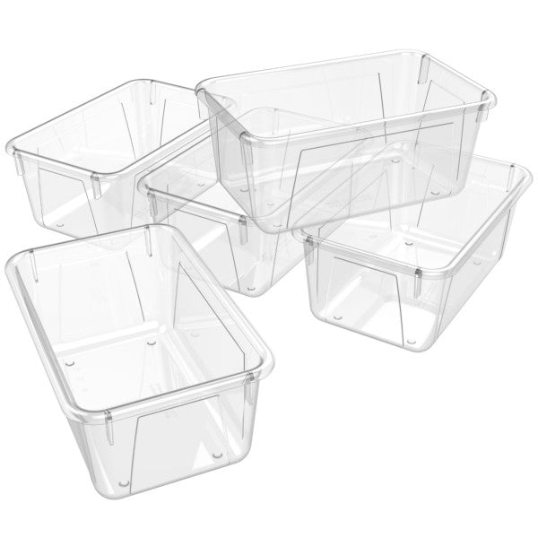 Storex Small Cubby Clear Bin without lid - 5PK