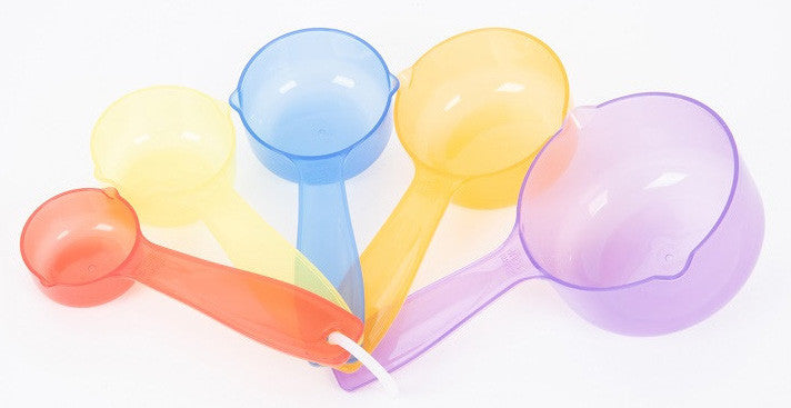 Translucent Colour Measuring Cups - Pack of 5