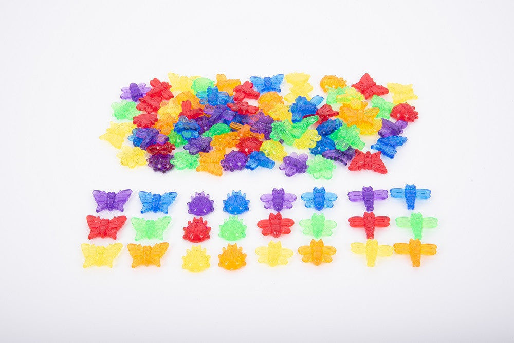 Translucent Colours Pieces - Bugs (6 colours. 96 pcs)