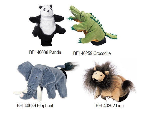 Wild Animals Hand Puppets - Set Of 4