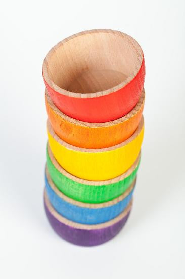 Wood Coloured Bowls 6 Picecs (6 colours)