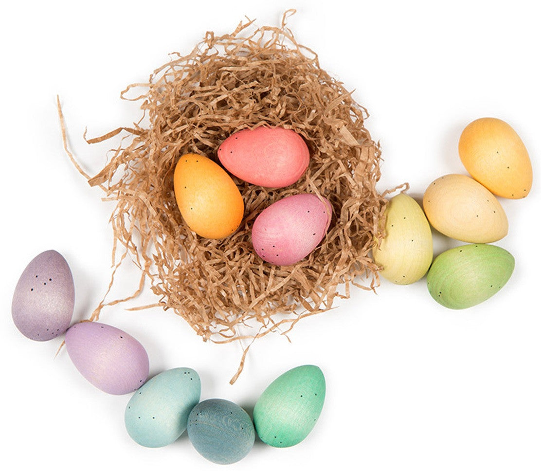 Wood Happy Eggs (set of 12)