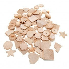 Wood Shapes Assorted 100 Pcs