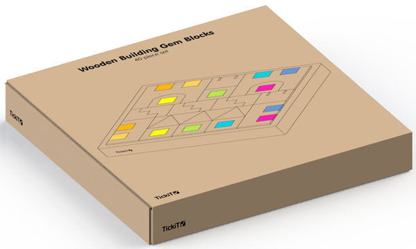 Wooden Building Gem Blocks (Set of 40)