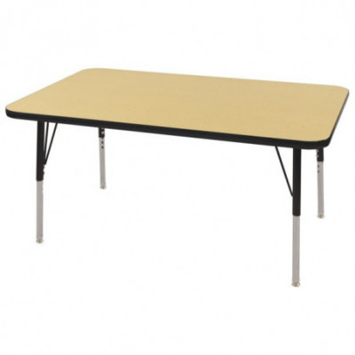 30" x 48" Rectangle T-Mold Activity Table with Adjustable Standard Swivel Glide Legs
