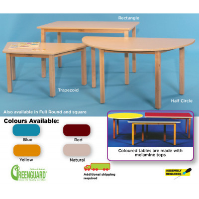 Tables with Wooden Legs- Rectangular (24"x48"), 24" Legs