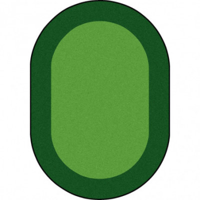 All Around Oval Carpet Green