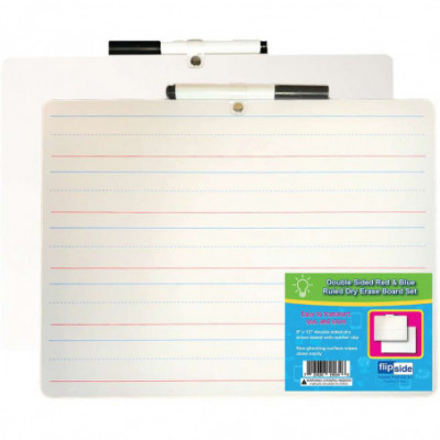 Red & Blue Lined Dry Erase Board with marker