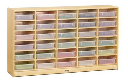 30 Paper Tray Sorter Mobile Storage With Clear Trays