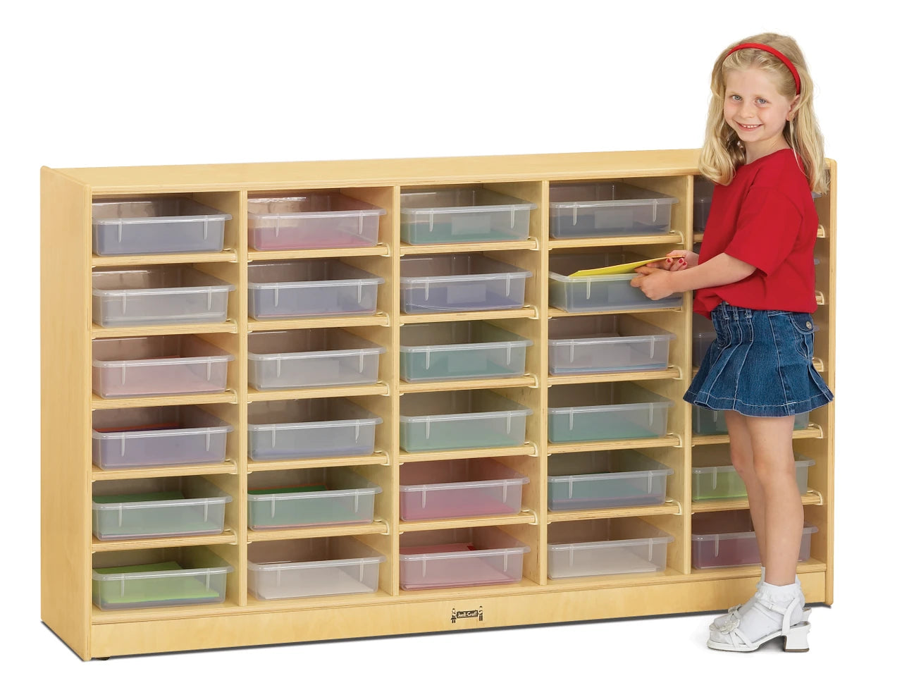 30 Paper Tray Sorter Mobile Storage With Clear Trays