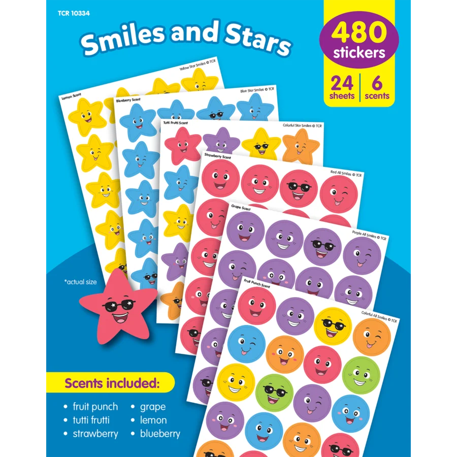 Smiles and Stars Smelly Stickers Variety Pack