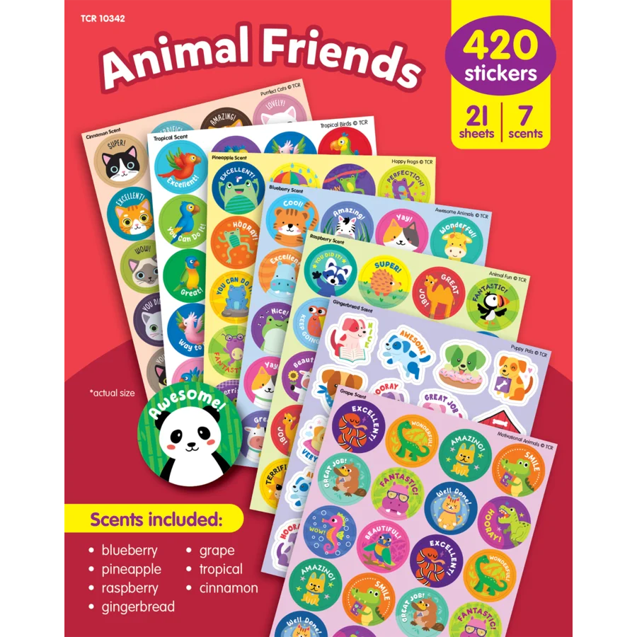 Animal Friends Smelly Stickers Variety Pack