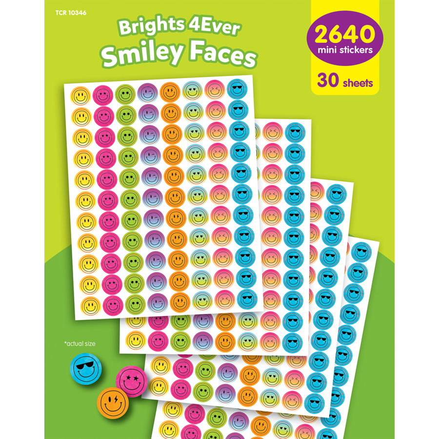 Brights 4Ever Smiley Faces Mini Stickers Value Pack