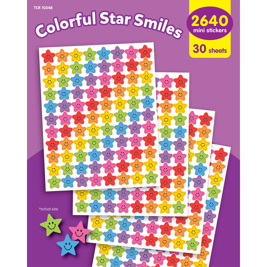 Colorful Star Smiles Mini Stickers Value Pack