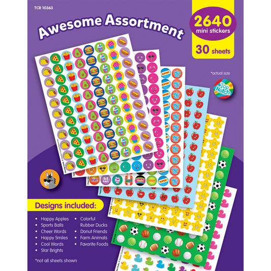 Superbe Assortiment Mini-Autocollants Pack Varié