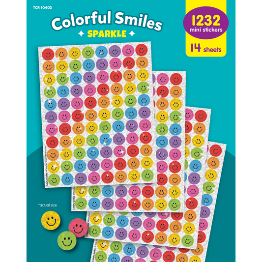 Colorful Smiles Sparkle Mini Stickers Value Pack