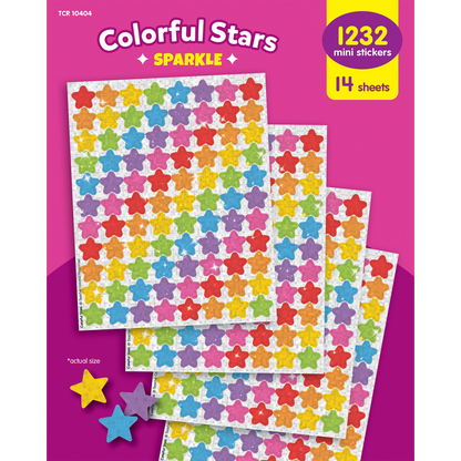 Colorful Stars Sparkle Mini Stickers Value Pack