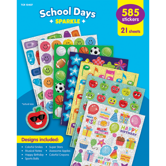 School Days Sparkle Stickers Variety Pack