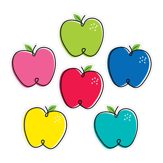 Doodle Apples 6" Designer Cut-Outs - 36 Pieces