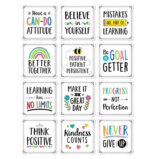 Positive Mindset 10" Designer Cut-Outs - 12 Pieces