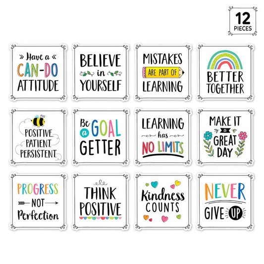 Positive Mindset 10" Designer Cut-Outs - 12 Pieces