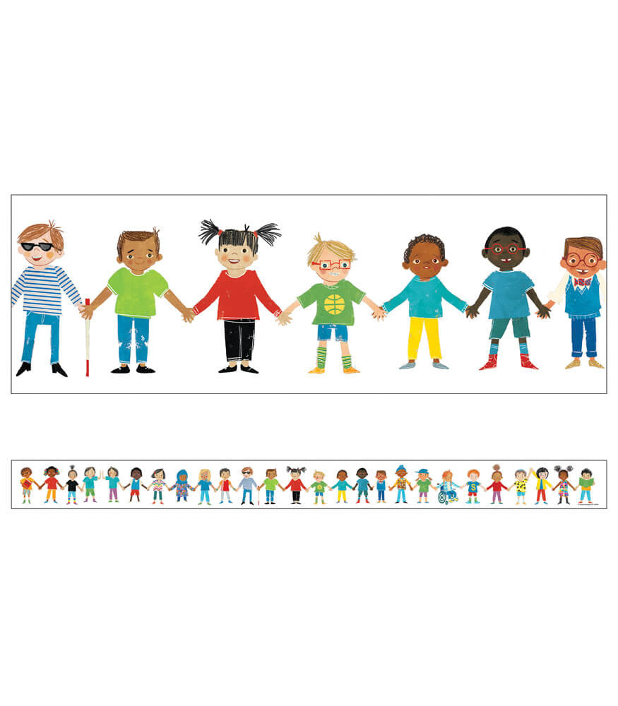 All Are Welcome Kids Straight Bulletin Board Trim