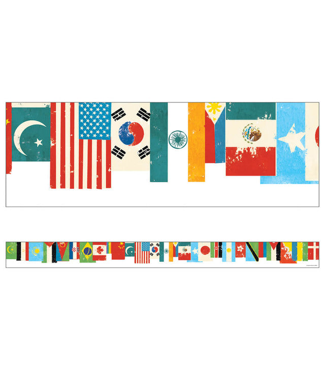 All Are Welcome Flags Straight Bulletin Board Trim
