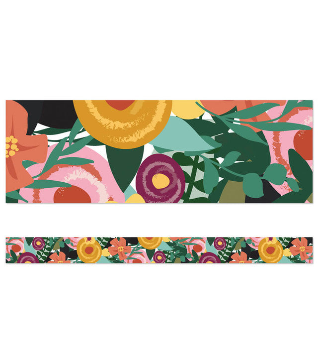 Floral Garden Straight Bulletin Board Trim