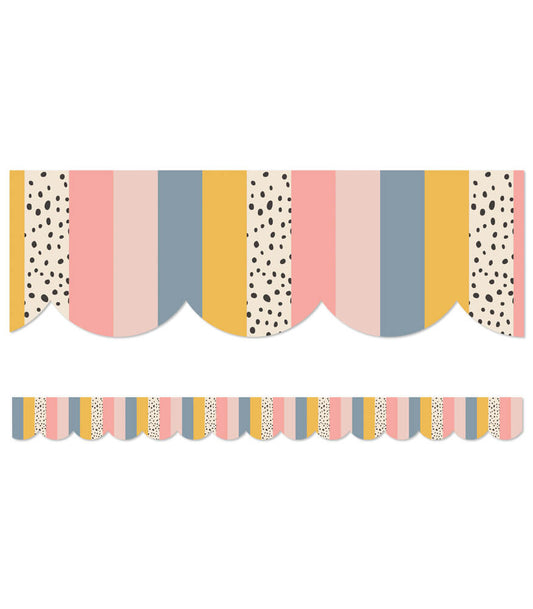 Bandeau d'affichage festonné à rayures
