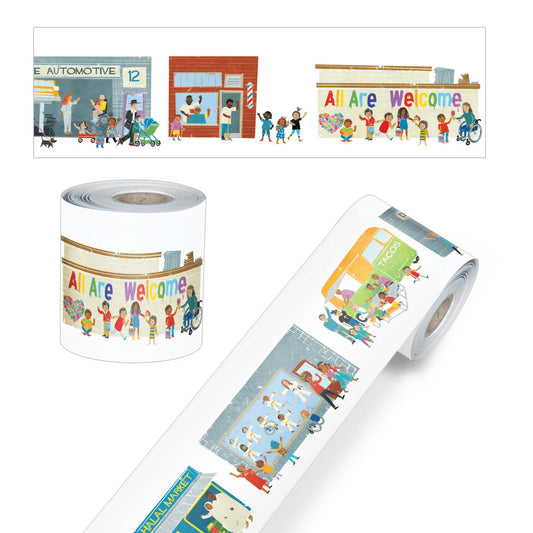 65' All Are Neighbors Rolled Straight Bulletin Board Trim